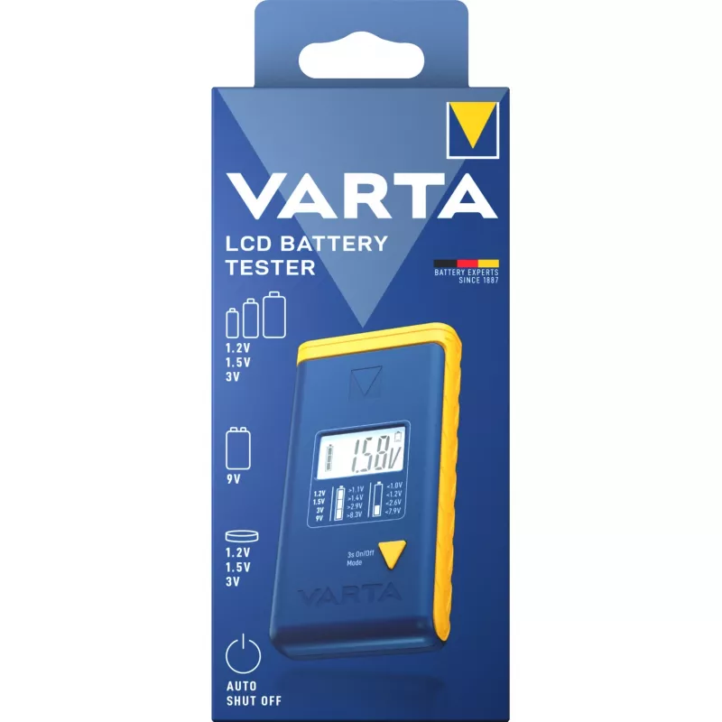 Paristotestari Varta 00893 101 111 LCD digitaalinen käsilaite AA AAA 9V nappiparistoille