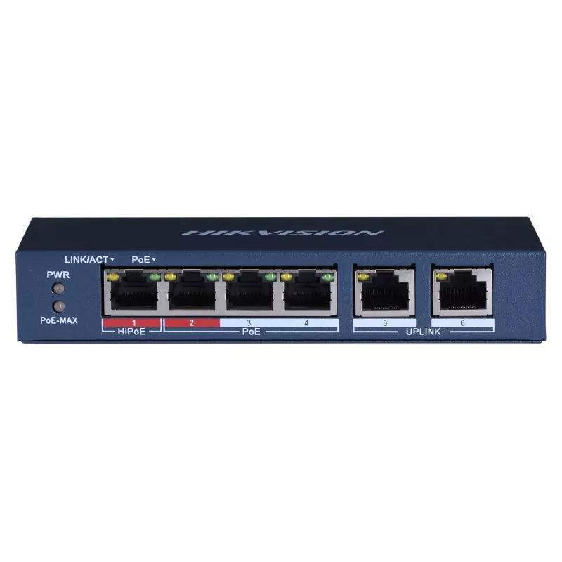 Hikvision DS-3E0106HP-E verkkoliitännät Unmanaged Fast Ethernet (10/100) PoE-tuki sininen