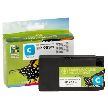 Yhteensopiva Static Control HP 953XL (F6U16AE) mustekasetti, syaani (uusi siru)