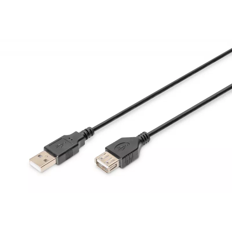 Digitus ASSMANN - USB-jatkokaapeli - USB (W) - USB (W) - 1,8 m (USB/USB 2.0) - valettu - musta (AK-300200-018-S)