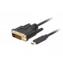 Videokaapeliadapteri LANBERG CA-CMDV-10CU-0030-BK, USB Type-C – DVI-D, 3 m, musta