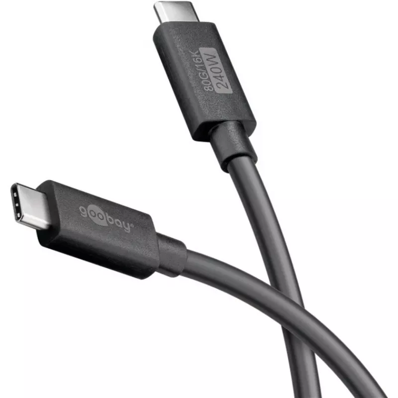 USB-C-kaapeli WENTRONIC USB4 Gen4 1.2m — tukee 16k@60Hz ja 4K@120Hz