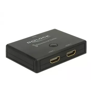 DeLock HDMI 2 - 1 -kytkin kaksisuuntainen 4K 60 Hz - video/audio-kytkin - 2 x HDMI - pöytämalli