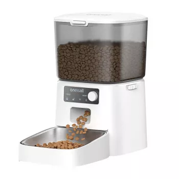 Automaattinen ruokinta-automaatti Oneisall PFD001 Pro valkoinen — 4L kapasiteetti, ohjelmoitava ruokinta