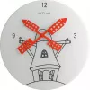 NeXtime kello 8807 Windmil, Ø30 cm, seinäkello, valkoinen/musta/punainen