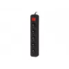 Lanberg PS1-05E-0300-BK jatkojohto, 5 pistorasiaa, 3 m, musta, kytkimellä