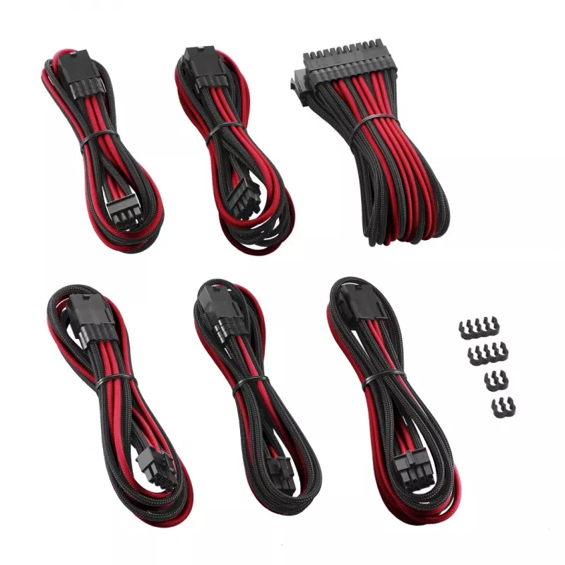CableMod PRO ModMesh CM-PCAB-BKIT-NKKR-3PK-R jatkokaapelisarja, musta/punainen