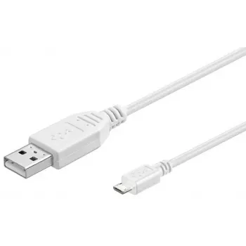 Microconnect USBABMICRO0,30W USB-kaapeli USB 2.0 0,3 m USB A Micro-USB B valkoinen