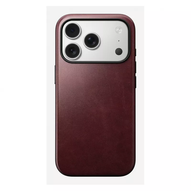 Nomad Modern Leather Case -puhelinkotelo iPhone 17 Pro, nahka + TPU + PC, sopii 16 cm (6,3 inch) näytölle, Bordeaux