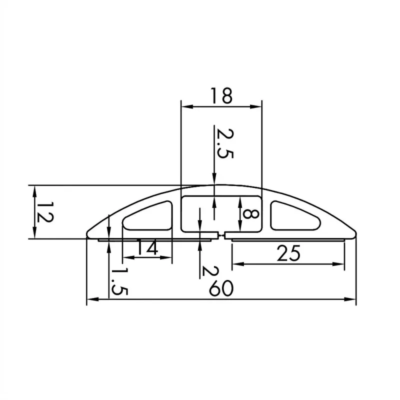 ROLINE-kaapelikanava TPE Flex, 60 mm, musta, 1,8 m (19.08.3105)