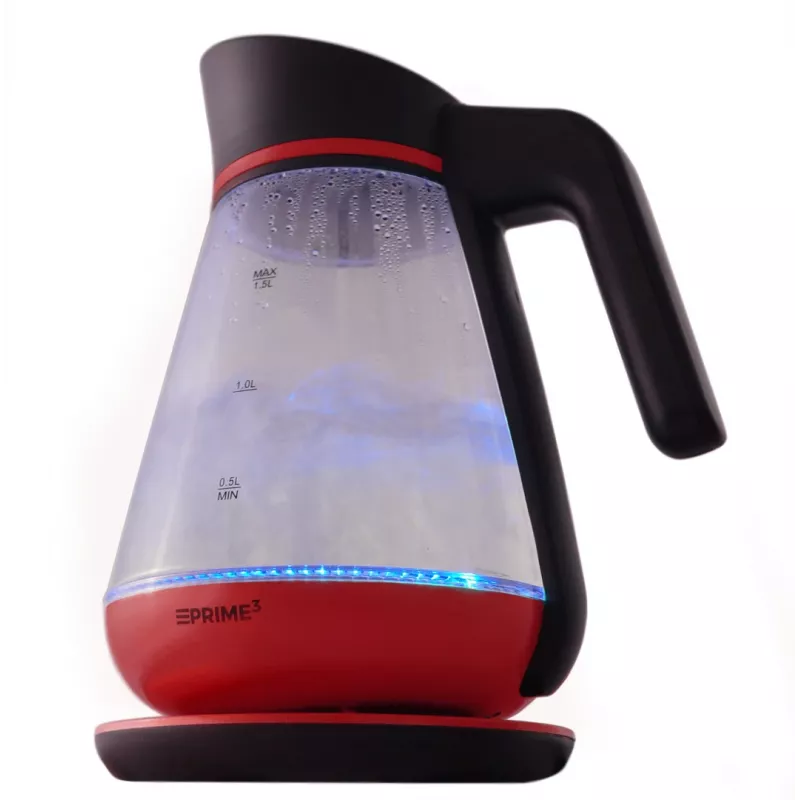 Vedenkeitin PRIME3 1,5 L 2200 W punainen läpinäkyvä
