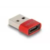 Delock - USB-sovitin - USB (uros) - 24-pin USB-C (naaras) - USB2.0 3 A - punainen (60050)