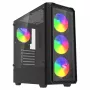 PC Cube -kotelo SAVIO Noctis Glass RGB — musta, ATX/Micro-ATX, 210×410×450 mm, 3×120 mm etutuulettimet