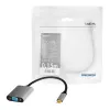 USB Type-C - VGA (D-Sub) -videoadapterikaapeli LOGILINK CUA0104 0,15 m, harmaa/musta