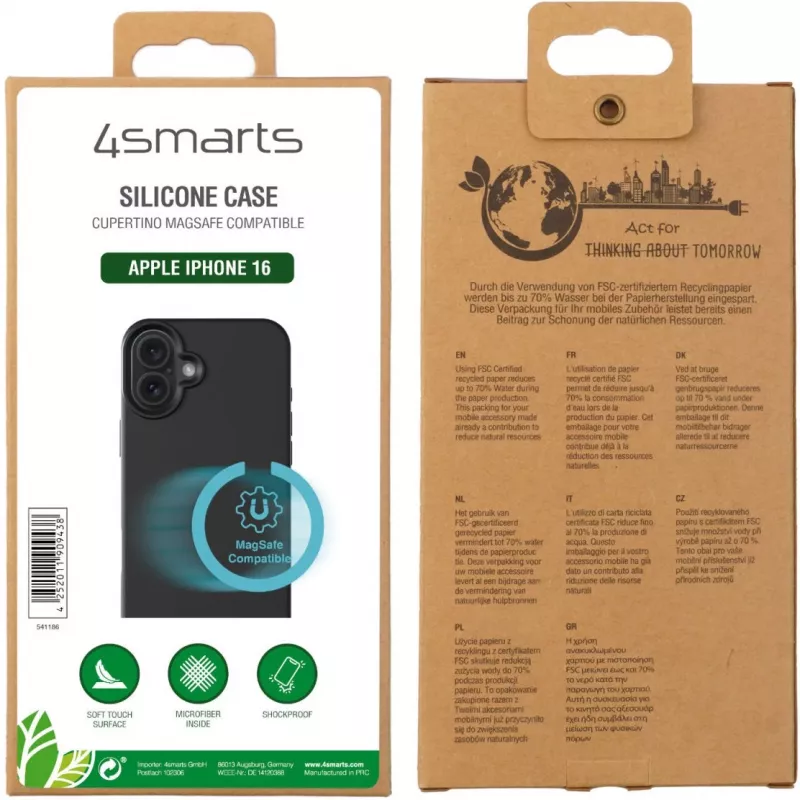 4smarts silikonikotelo Cupertino Apple iPhone 16 -laitteelle MagSafe-yhteensopiva