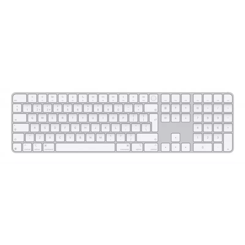 Apple Magic Keyboard Touch ID:llä ja numeronäppäimistöllä, UK English, valkoinen (MXK73B/A)