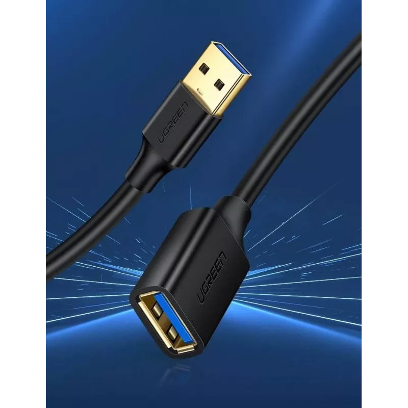 USB 3.0 -jatkokaapeliadapteri UGREEN 10368B — USB-A naaras - USB-A uros, 1 m, musta