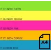 Väri neonpaperi Double A, 75 g, A4, 100 arkkia, Rainbow 4, 5 neonväriä