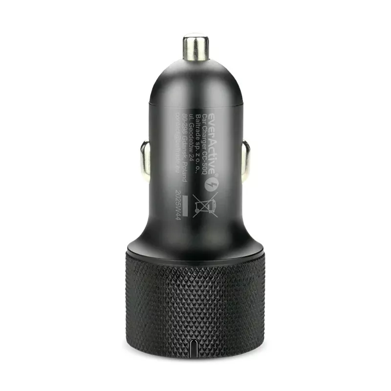 Autolaturi everActive CC-50Q QC3.0 75W Quick Charge 3.0 -tuella ja USB-liitännöillä