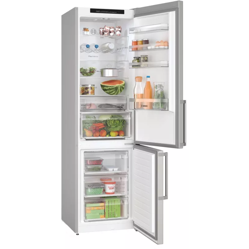 Bosch Serie 4 KGN39VICT jääkaappipakastin, vapaasti seisova, 363 l (260 l + 103 l), 203 cm, energialuokka C, ruostumaton teräs