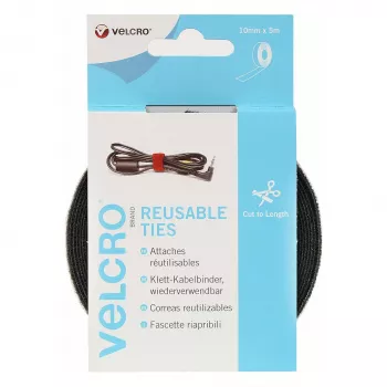 VELCRO ONE-WRAP uudelleenkäytettävä tarranauha, ONE-WRAP nauha 10 mm x 5 m musta