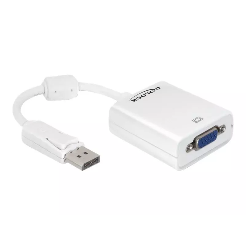 Videokaapelisovitin DeLOCK 61766 0,125 m VGA DisplayPort valkoinen