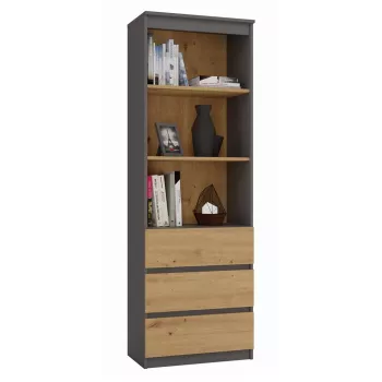Toimistohylly Top e shop RS-60 ANT/ART KPL — 3 hyllytasoa, lastulevy, 600×350×1800 mm