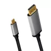 LogiLink CUA0100 kaapeliadapteri DisplayPort USB 3.2 Gen1 Type-C 1,8m musta harmaa