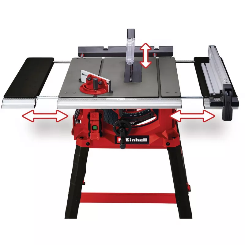 Einhell TC-TS 2225 U pöytäsirkkeli, 1800 W, 254 mm terä, 80 mm leikkaussyvyys, punainen