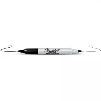 Pysyvä merkkiaine Sharpie Twin Tip ohut kärki musta 12 kpl