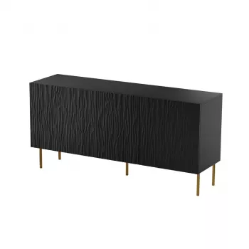 Laatikkokaappi cama meble JUNGLE 1520×405×745 mm mattamusta kullanvärisillä jaloilla, lastulevy