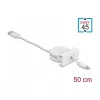 Kaapeli DeLOCK Easy 45 -moduuli USB 2.0 sisäänvedettävä kaapeli USB Type-A 8 Pin Lightning naaras valkoinen