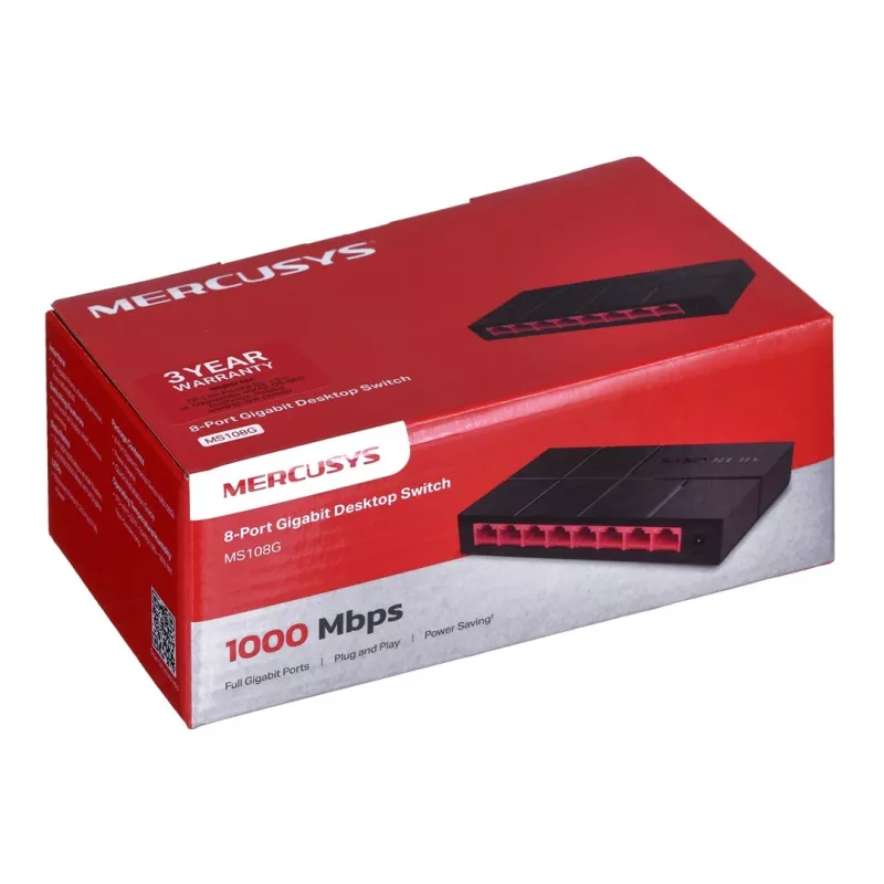Mercusys 8-porttinen 10/100/1.000 Mbps työpöytäkytkin
