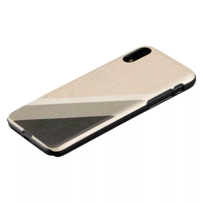 Puhelinkotelo man and wood iPhone XR:lle harmaa puku musta — suojakotelo