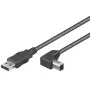 Microconnect USBAB3abgewinkelt USB-kaapeli USB 2.0 3 m USB A USB B musta