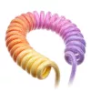 Ducky Premicord Afterglow -spiraalikaapeli, USB Type-C Type-A - 1,8 m