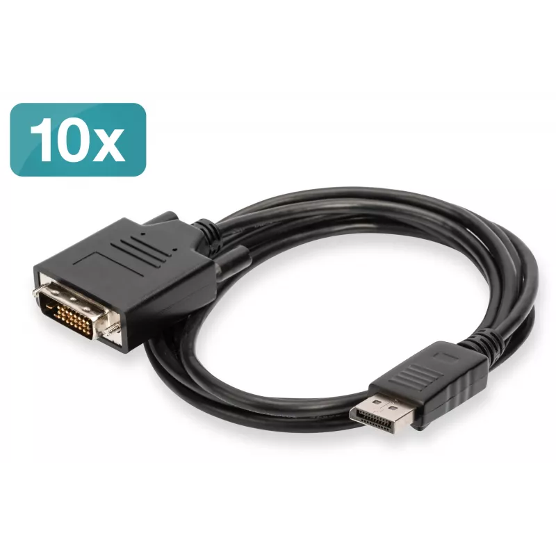 Digitus DisplayPort – DVI sovitinkaapeli, 10 kpl:n pakkaus