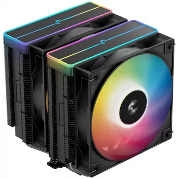 Ilmajäähdytin DeepCool AG620 BK ARGB V2 — 120 mm kaksoistuuletin, 6 lämpöputkea, LGA 1700/AM4/AM5-tuki, musta