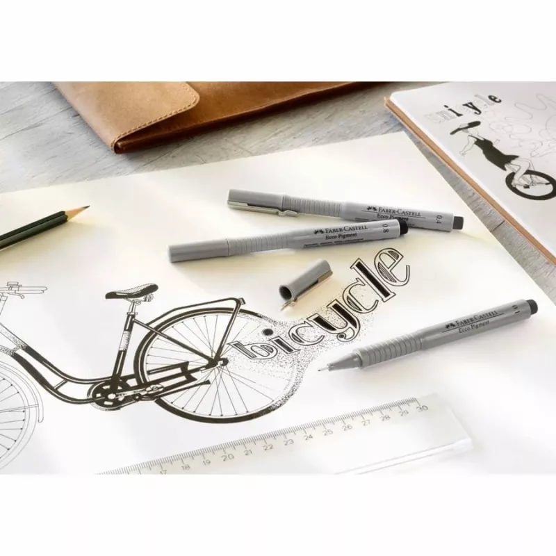 Fineliner Faber-Castell 166008 musta 8 kpl