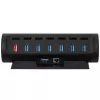 Streamplify HUB CTRL 7, 7x USB 3.0 tyyppi A, RGB, 12V, EU-virtajohto – musta