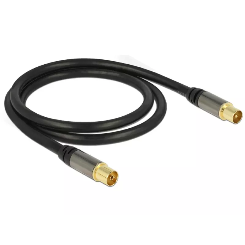 Koaksiaalikaapeli RG-6/U DeLOCK 88922 1 m IEC musta