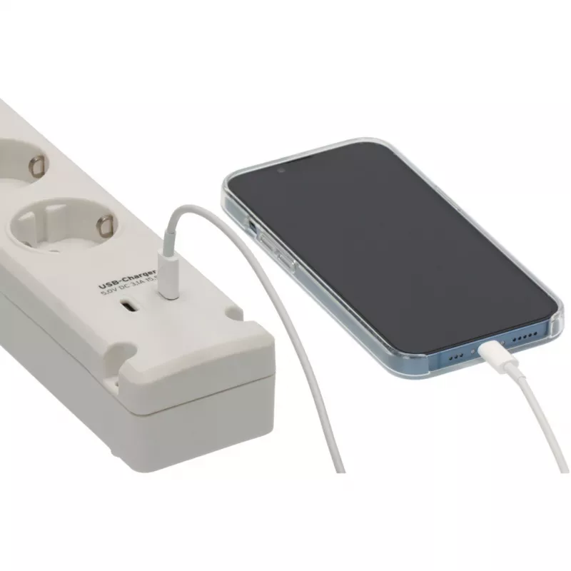 Brennenstuhl Bremounta jatkojohto, 5 pistorasiaa + 2x USB-C, 3 m, valkoinen