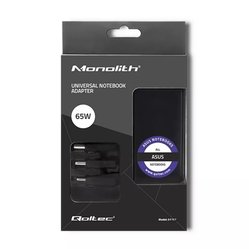 Qoltec 51757 virtalähde/muunnin sisäkäyttöön 65 W musta