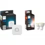 LED-GU10-lamput tuplapakkaus ja Hue Bridge – Philips Hue White Ambiance, korvaa 35W