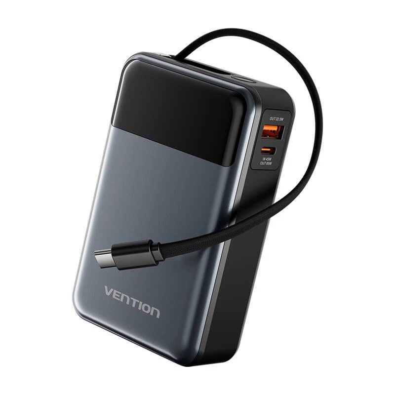 Kannettava varavirtalähde Vention FHYB0 20000mAh 65W, 2× USB-C, 1× USB-A, musta