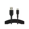 Punottu USB-C - USB-A -kaapeli 3 m musta