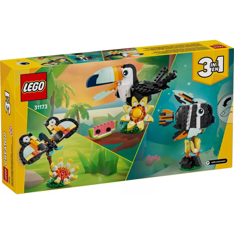 Rakennuslelu LEGO Creator 3-in-1 villieläimet trooppinen tukaani setti 31173