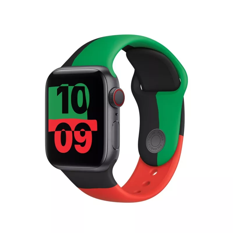 Apple 40mm musta Unity Sport Band M/L musta vihreä punainen