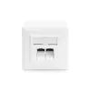 CAT.6A dataliitäntärasia, pinta-asennus, suojattu, 2x RJ-45 LSA (valkoinen, 5 kpl, Class E)
