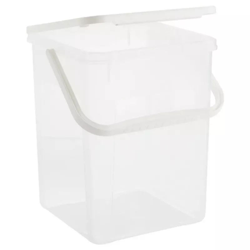 Rotho Basic 9 L muovinen pesuainepullo malli 1770101100RP, valkoinen, kansi, ripustusreikä